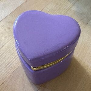 Purple Heart-Shaped Jewelry Box